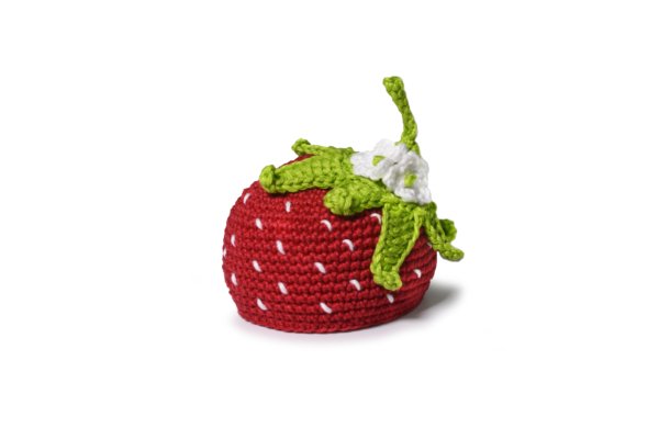 Amigurumi Strawberry kit - yarn and tools.
