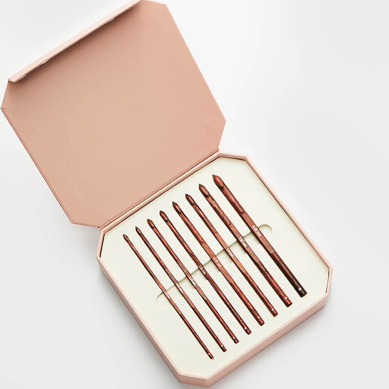 Symfonie Rose Crochet Hook Set – KnitPro | 8 Rosewood Hooks in Gift Box (20719) - Leo Hobby Marketplace