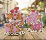 Foxes Valentine's Day gift cross stitch kit by Crystal Art.